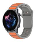 For Amazfit Bip 5 / GTR 4 / GTR 3 Flat Head Dual Color 22mm Quick Release Silicone Watch Band(Gray Orange)