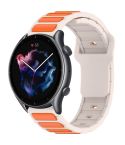 For Amazfit Bip 5 / GTR 4 / GTR 3 Flat Head Dual Color 22mm Quick Release Silicone Watch Band(Starlight Orange)
