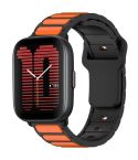 For Amazfit Active / GTR Mini / Bip 3 Flat Head Dual Color 20mm Quick Release Silicone Watch Band(Black Orange)