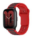 For Amazfit Active / GTR Mini / Bip 3 Flat Head Dual Color 20mm Quick Release Silicone Watch Band(Red Black)