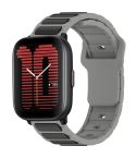 For Amazfit Active / GTR Mini / Bip 3 Flat Head Dual Color 20mm Quick Release Silicone Watch Band(Gray Black)