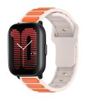 For Amazfit Active / GTR Mini / Bip 3 Flat Head Dual Color 20mm Quick Release Silicone Watch Band(Starlight Orange)