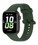 For Honor Watch 5 Solid Color Black Buckle Soft Silicone Watch Band(Dark Green)