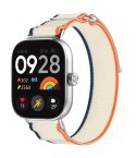 For Redmi Watch 5 / Watch 5 eSIM Nylon Woven Hook and Loop Fastener Watch Band(Orange+Beige)