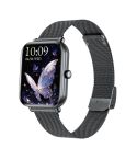 KM66 1.75 inch Color Screen Smart Watch Milan Steel Strap, Support Bluetooth Call(Black)