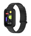 For Xiaomi Band 9 Active Dual Color Soft Case Integrated Magnetic Silicone Watch Band(Black)