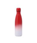 JUNSUNMAY 500ml Gradient Colored Coating 304 Stainless Steel Water Vacuum Bottle(Red White)