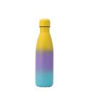 JUNSUNMAY 500ml Gradient Colored Coating 304 Stainless Steel Water Vacuum Bottle(Yellow Purple Blue)