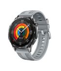 For Huawei Watch GT 5 / GT 5 Pro 46mm Push Connector 22mm Hybrid Nylon Silicone Watch Band(Gray)