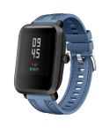 For Amazfit Bip 5 / GTR 4 Push Connector 22mm Hybrid Nylon Silicone Watch Band(Light Blue)
