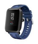 For Amazfit Bip 5 / GTR 4 Push Connector 22mm Hybrid Nylon Silicone Watch Band(Dark Blue)