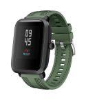 For Amazfit Bip 5 / GTR 4 Push Connector 22mm Hybrid Nylon Silicone Watch Band(Spruce Green)