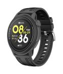 For COROS Pace 3 Push Connector 22mm Hybrid Nylon Silicone Watch Band(Black)