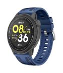 For COROS Pace 3 Push Connector 22mm Hybrid Nylon Silicone Watch Band(Dark Blue)