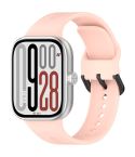 For Redmi Watch 5 eSIM Solid Color Black Buckle Quick Release Silicone Watch Band(Light Pink)
