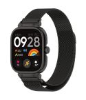 For Redmi Watch 5 Metal Frame Watch Case Integrated Milan Magnetic Steel Mesh Watch Band(Black)