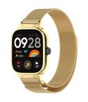 For Redmi Watch 5 Metal Frame Watch Case Integrated Milan Magnetic Steel Mesh Watch Band(Gold)