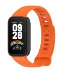For Redmi Band 3 / Xiaomi Smart Band 9 Active Soft Silicone Integrated Watch Band(Black+ Orange)