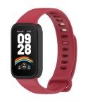 For Redmi Band 3 / Xiaomi Smart Band 9 Active Soft Silicone Integrated Watch Band(Black+ Red)
