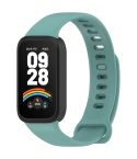 For Redmi Band 3 / Xiaomi Smart Band 9 Active Soft Silicone Integrated Watch Band(Black +Green)
