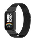 For Xiaomi Smart Band 9 Active / Redmi Band 3 Metal Frame Watch Case Integrated Milan Magnetic Watch Band(Black)
