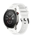 For Amazfit Watch 22mm Dotted Black Buckle Silicone Watch Band(White)