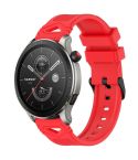 For Amazfit Watch 22mm Dotted Black Buckle Silicone Watch Band(Red)