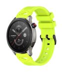 For Amazfit Watch 22mm Dotted Black Buckle Silicone Watch Band(Lime Green)