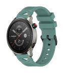 For Amazfit Watch 22mm Dotted Black Buckle Silicone Watch Band(Two Color+Olive Green)