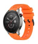 For Amazfit Watch 22mm Vertical Pattern Black Buckle Silicone Watch Band(Orange)