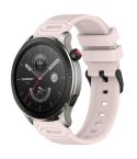For Amazfit Watch 22mm Vertical Pattern Black Buckle Silicone Watch Band(Pink)