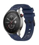 For Amazfit Watch 22mm Vertical Pattern Black Buckle Silicone Watch Band(Midnight Blue)