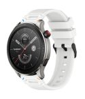 For Amazfit Watch 22mm Vertical Pattern Black Buckle Silicone Watch Band(Two Color+White)