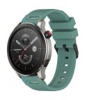 For Amazfit Watch 22mm Vertical Pattern Black Buckle Silicone Watch Band(Two Color+Olive Green)