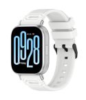 For Xiaomi Watch 22mm Vertical Pattern Black Buckle Silicone Watch Band(White)