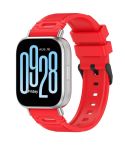 For Xiaomi Watch 22mm Vertical Pattern Black Buckle Silicone Watch Band(Red)