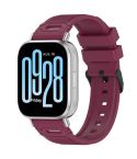 For Xiaomi Watch 22mm Vertical Pattern Black Buckle Silicone Watch Band(Wine Red)