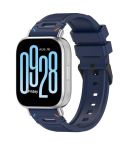 For Xiaomi Watch 22mm Vertical Pattern Black Buckle Silicone Watch Band(Two Color+Midnight Blue)