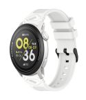 For COROS Watch 22mm Dotted Black Buckle Silicone Watch Band(White)