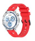 For Samsung Galaxy Watch 22mm Dotted Black Buckle Silicone Watch Band(Dual Color+Red)