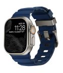 For Apple Watch 46mm / 49mm / 45mm / 44mm Wild Path Grey Buckle Thickened Silicone Watch Band(Atlantic Blue)
