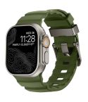 For Apple Watch 46mm / 49mm / 45mm / 44mm Wild Path Grey Buckle Thickened Silicone Watch Band(Army Green)