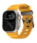 For Apple Watch 46mm / 49mm / 45mm / 44mm Wild Path Grey Buckle Thickened Silicone Watch Band(Daylight Yellow)