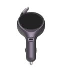 K1 With Retractable Cable Car Charger Type-C PD 20W Fast Charging Adapter