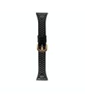 For Garmin Forerunner 165 20mm Heart-Shaped Embossed Leather Watch Band(Black)