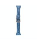 For Garmin Forerunner 165 20mm Heart-Shaped Embossed Leather Watch Band(Cornflower Blue)