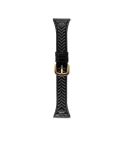 For Honor Watch 4 Pro 22mm Heart-Shaped Embossed Leather Watch Band(Black)