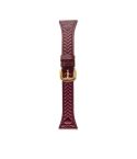 For COROS Pace 3 Heart-Shaped Embossed 22mm Leather Watch Band(Wine Red)