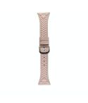 For COROS Pace 3 Heart-Shaped Embossed 22mm Leather Watch Band(Pink)