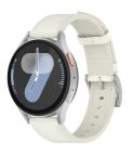 For Samsung Galaxy Watch 7 Press Button 20mm Leather Watch Band(White)